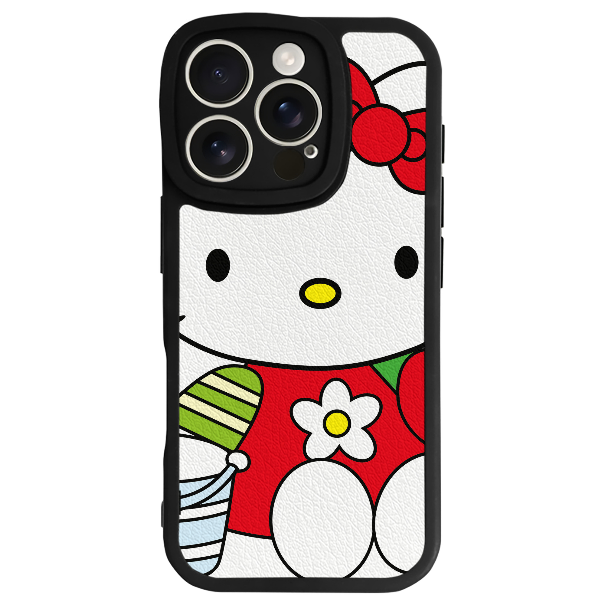 （画像用） Hello Kitty ハローキティ 【iPhone 16シリーズ対応】シリコンスマホケース（レザー調） 材質：シリコン